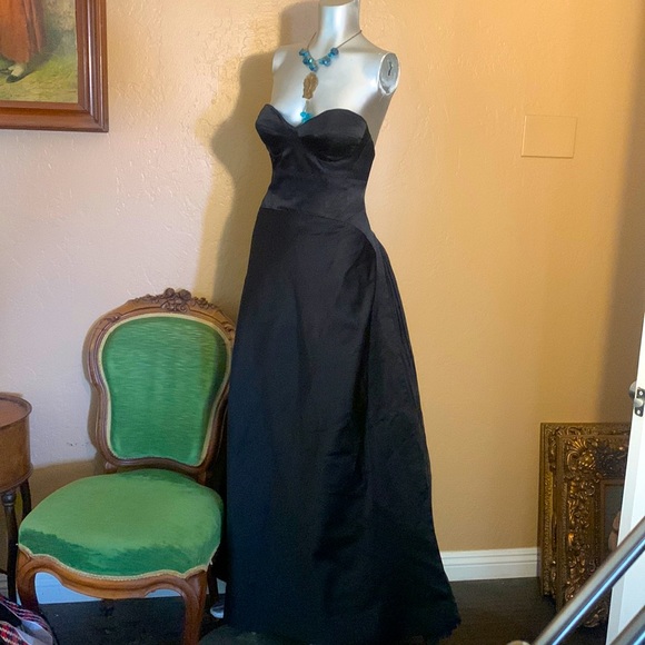 NWT KAUFMAN FRANCO Black Corsett Strapless Evening Gown.  SZ XS - Picture 2 of 13